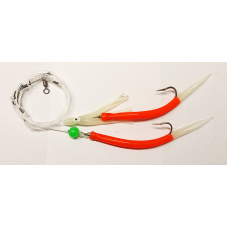 0120025 Ставка типа патерностер, 2 крючка Gummy Makk ("перчики") 10/0. Дополнительные привлекающие элементы - октопус, светонакопительная бусина.. Леска 1,2 мм, фурнитура 100 кг+, монтаж на обжимных трубках